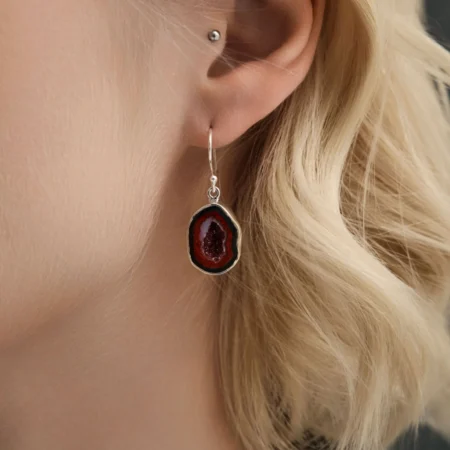 Agate druzy one of a kind earrings