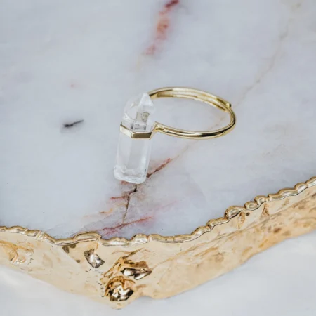 Clear quartz ring