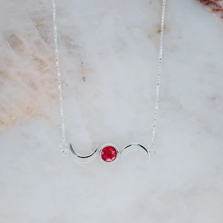 Ruby double moon necklace