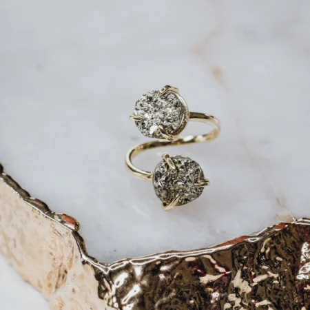 Pyrite sterling silver ring