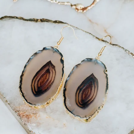 Agate hook earrings 4